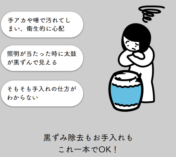 和太鼓_メンテナンス_ケア用品_taiko-care_打面掃除