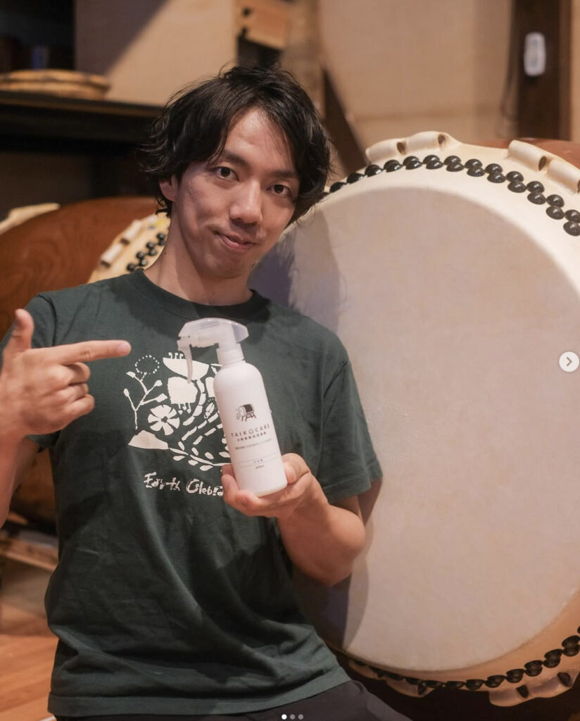 TAIKOCAREを使ったお客様の声。和太鼓の革が驚くほど綺麗になったと好評のクリーニング剤
