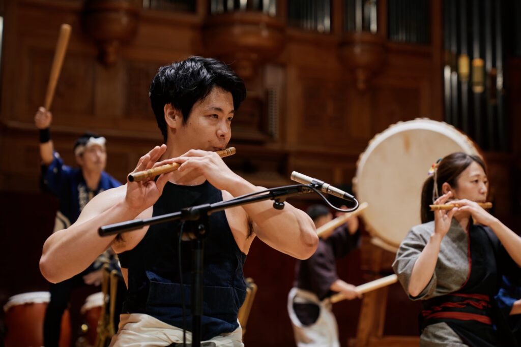 TIPC2026台湾公演での和太鼓と篠笛の演奏